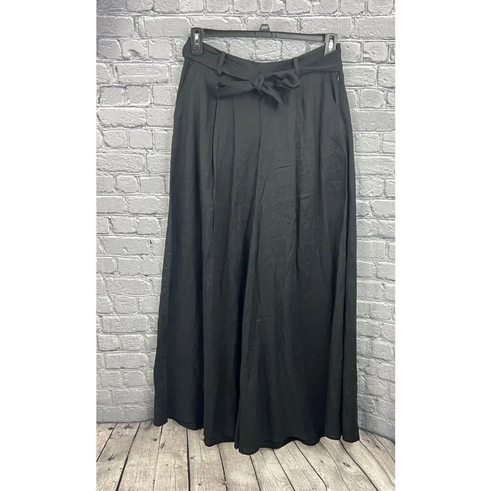 Banana Republic‎ Meridian Black  Linen Pant with Matching Top Size S 4